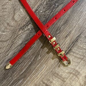 Red Vintage Belt with Gold Accents